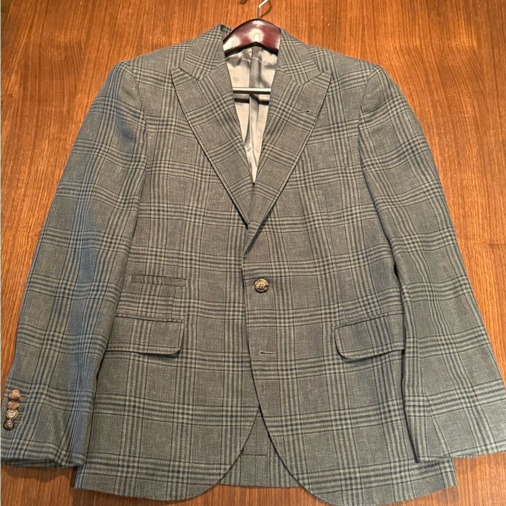 Brunello Cucinelli Gray Plaid Blazer
